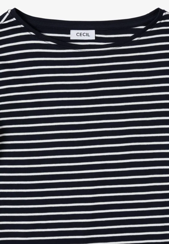 Cecil Damen Gestreiftes Shirt in Weiß, Gr: XS