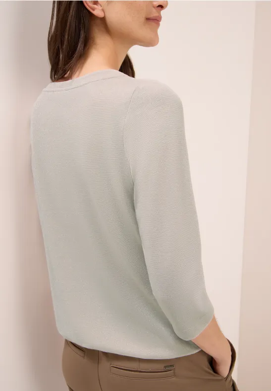 Cecil Damen Shirt mit Glitzerdetails in Beige, Gr: XXL