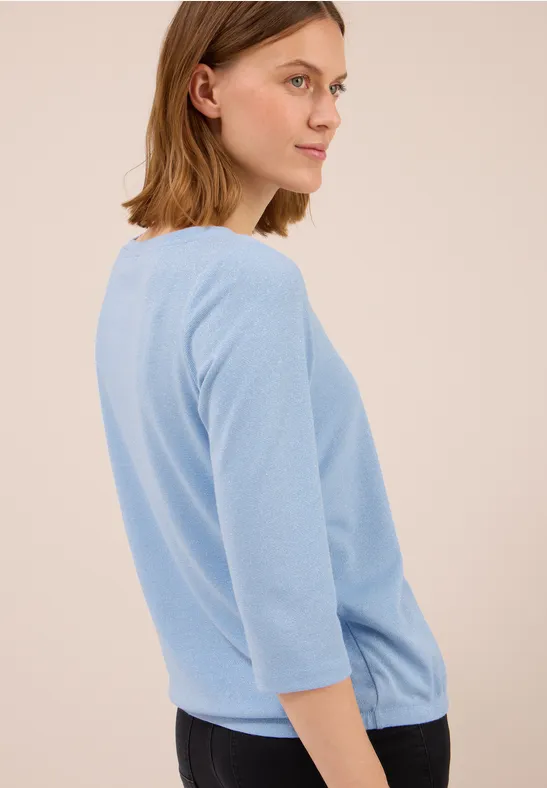 Cecil Damen Shirt mit Glitzerdetails in Blau, Gr: L