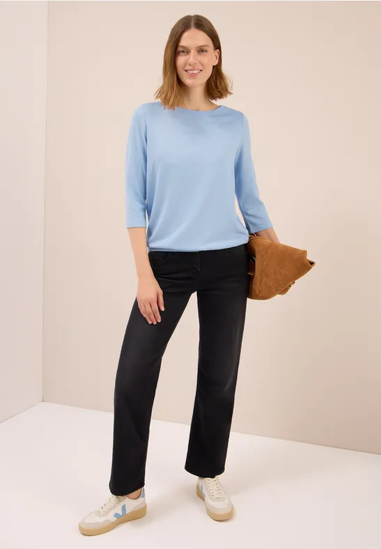 Cecil Damen Shirt mit Glitzerdetails in Blau, Gr: L
