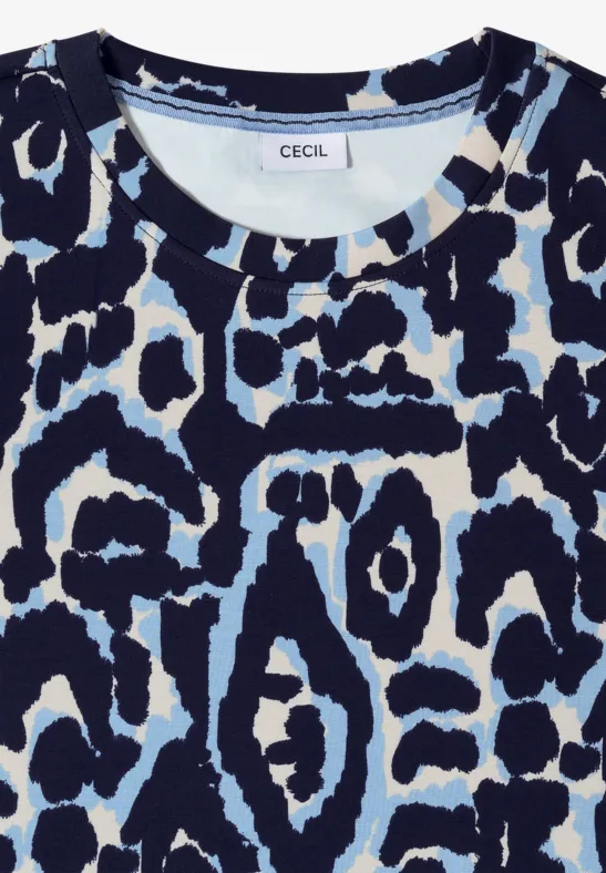 Cecil Damen Cupro Touch Print-Shirt in Blau, Gr: L