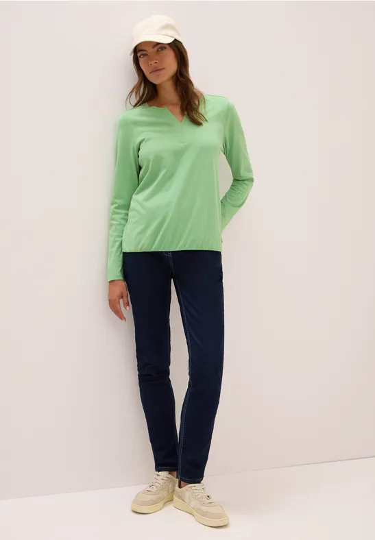 Cecil Damen Shirt im Tunika-Look in Grün, Gr: XL