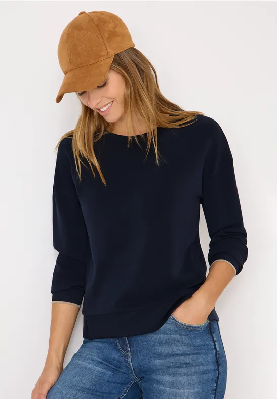 Cecil Damen Softes Langarmshirt in Blau, Gr: XXL