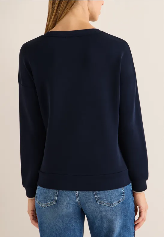 Cecil Damen Softes Langarmshirt in Blau, Gr: XXL