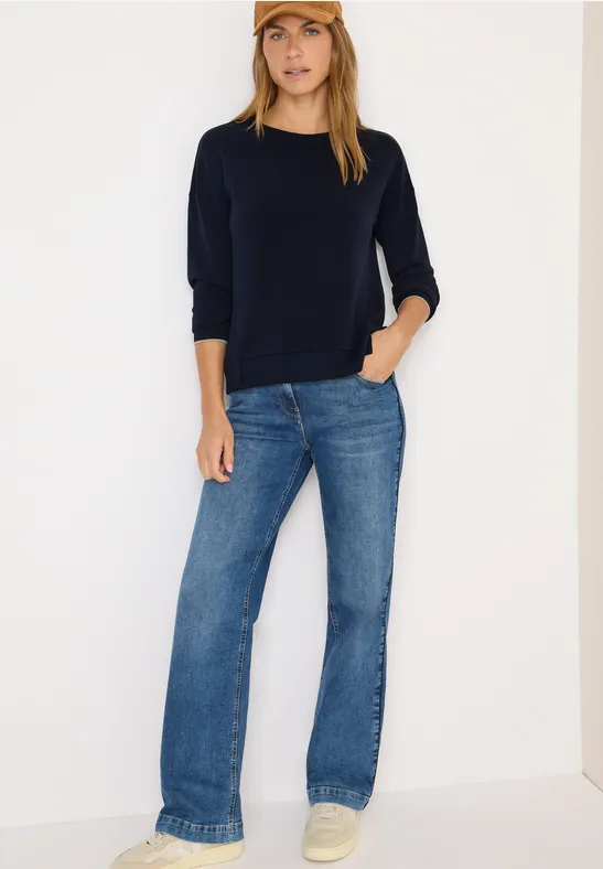 Cecil Damen Softes Langarmshirt in Blau, Gr: XXL