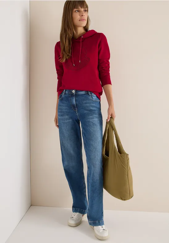 Cecil Damen Kapuzenshirt mit Stickerei in Rot, Gr: XL