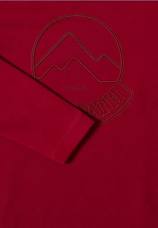 Cecil Damen Kapuzenshirt mit Stickerei in Rot, Gr: XL