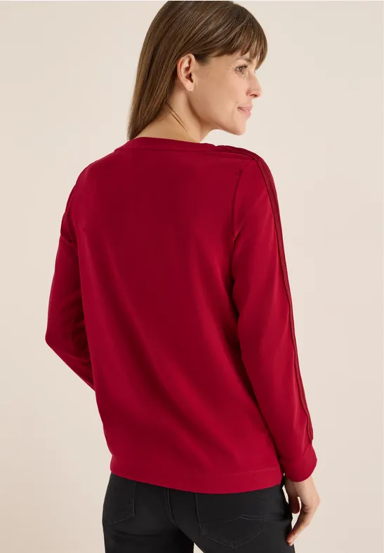 Cecil Damen Shirt mit Gallonstreifen in Rot, Gr: S