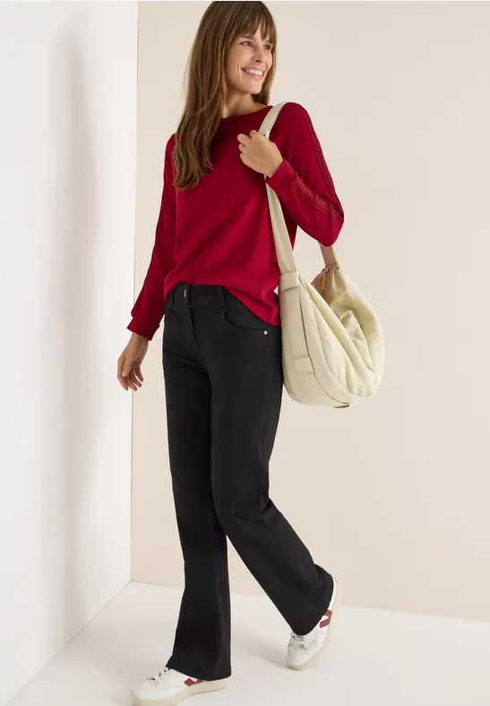 Cecil Damen Shirt mit Gallonstreifen in Rot, Gr: S