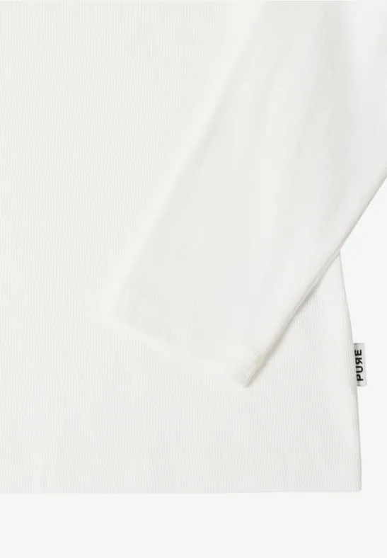 Cecil Damen Langarmshirt in Rippstruktur in Weiß, Gr: XS