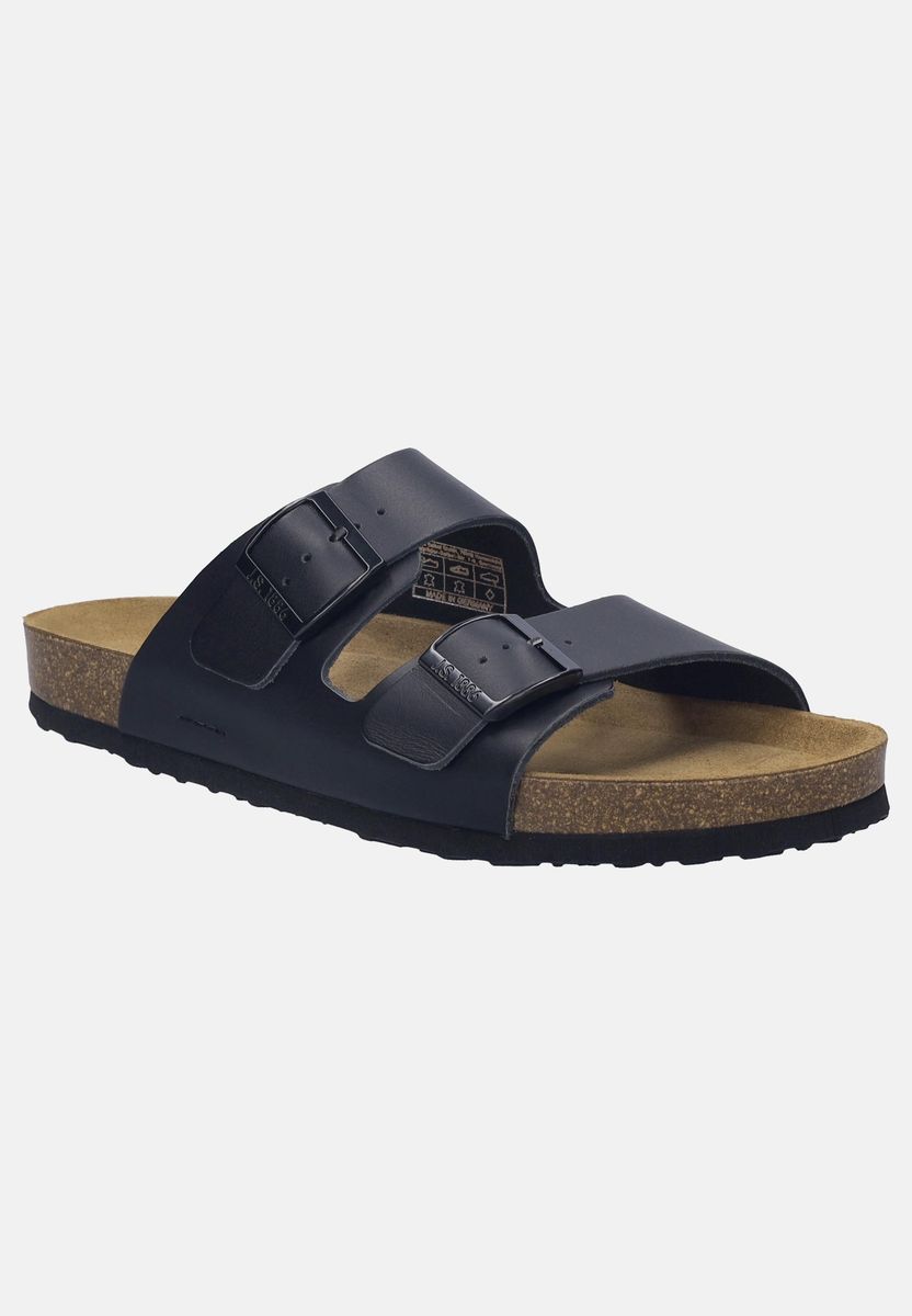 Bequeme Slide Sandale mit Leder-Obermaterial
