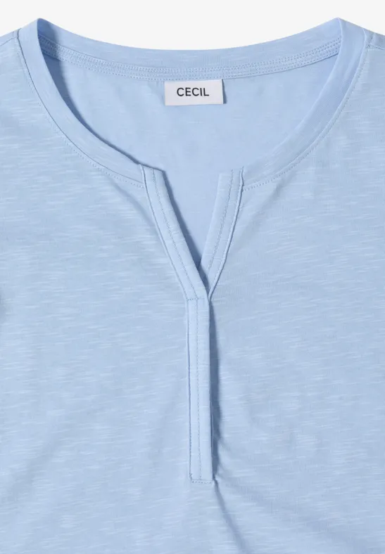 Cecil Damen Basic Shirt im Tunika-Look in Blau, Gr: 3XL