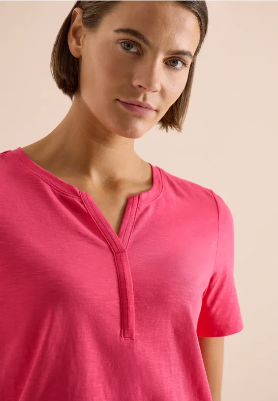 Cecil Damen Basic Shirt im Tunika-Look in Rot, Gr: 3XL