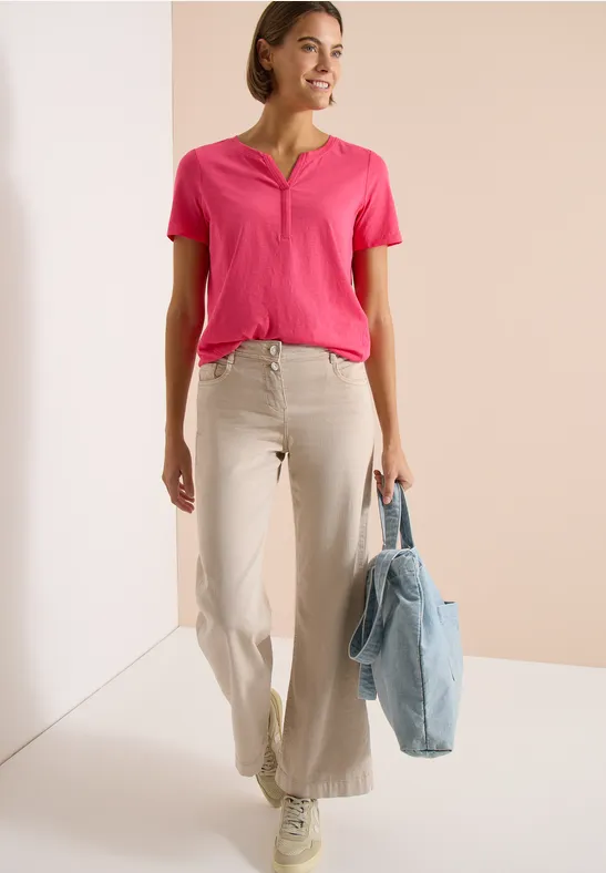 Cecil Damen Basic Shirt im Tunika-Look in Rot, Gr: 3XL