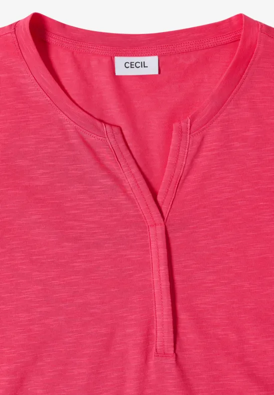 Cecil Damen Basic Shirt im Tunika-Look in Rot, Gr: 3XL