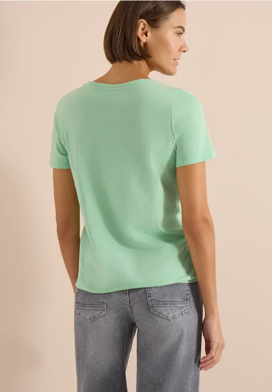 Cecil Damen Basic Shirt im Tunika-Look in Grün, Gr: 3XL