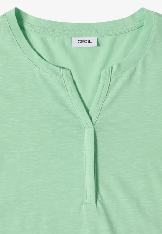 Cecil Damen Basic Shirt im Tunika-Look in Grün, Gr: 3XL