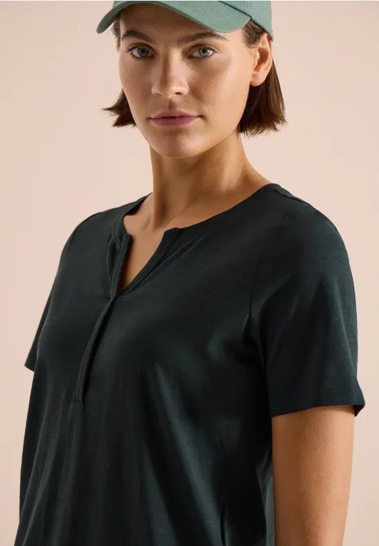 Cecil Damen Basic Shirt im Tunika-Look in Grün, Gr: 3XL