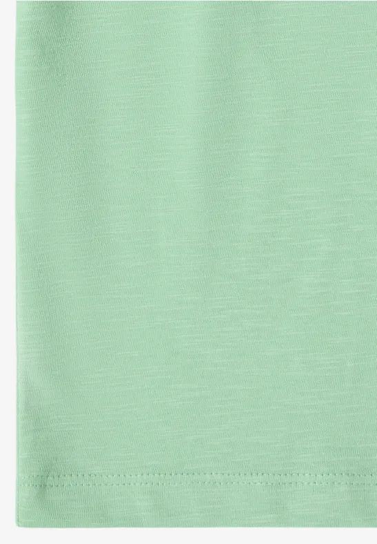 Cecil Damen Basic T-Shirt mit Kurzarm und V-Neck in Grün, Gr: 3XL