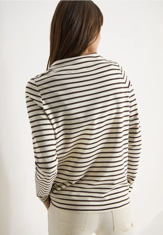 Cecil Damen Gestreiftes Shirt in Braun, Gr: XS
