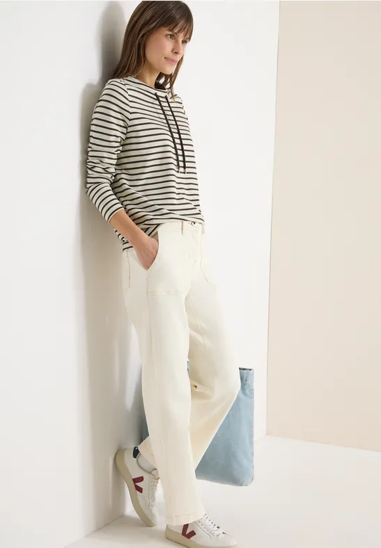 Cecil Damen Gestreiftes Shirt in Braun, Gr: XS
