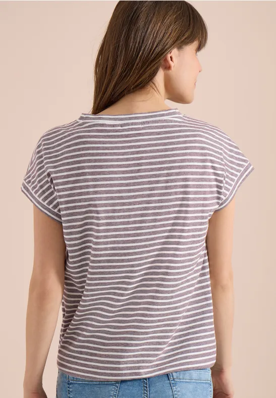 Cecil Damen Kurzarm T-Shirt mit elastischem Saum in Rot, Gr: L