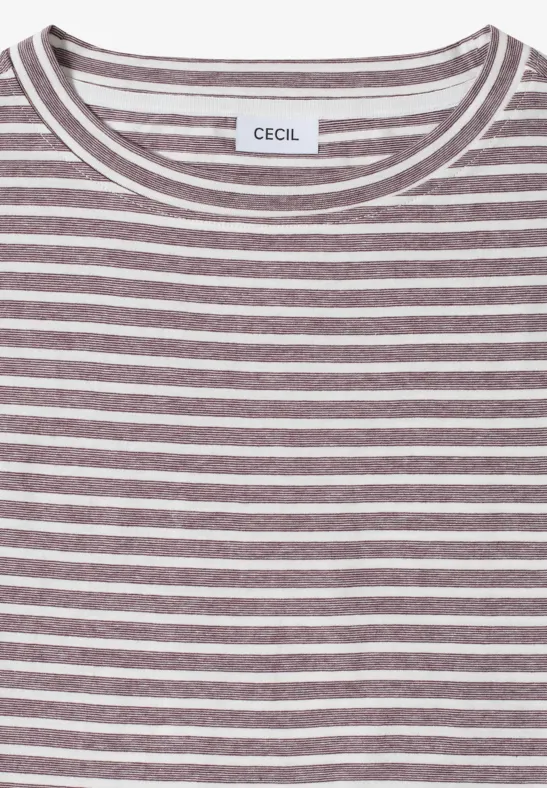 Cecil Damen Kurzarm T-Shirt mit elastischem Saum in Rot, Gr: L