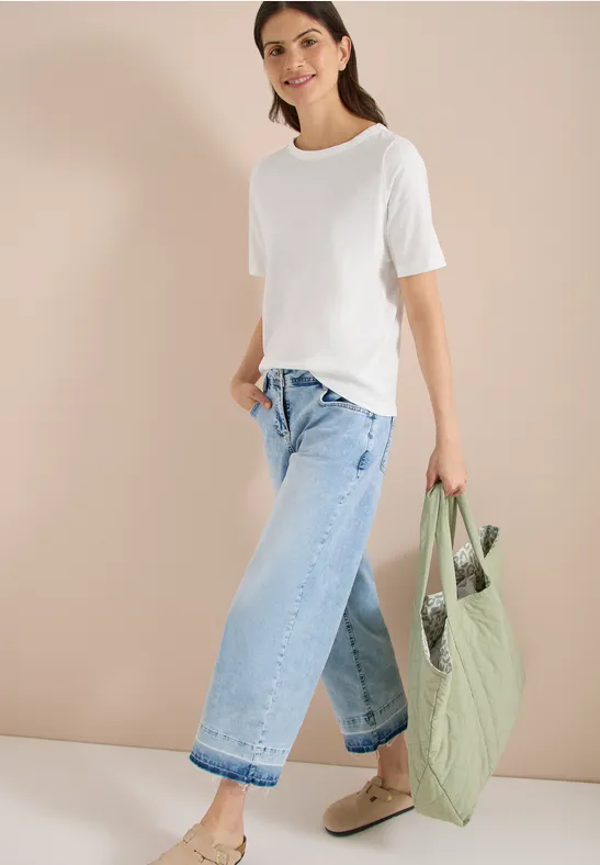 Cecil Damen T-Shirts mit Streifen im 2er-Pack in Multicolour|Beige|Weiß, Gr: 3XL