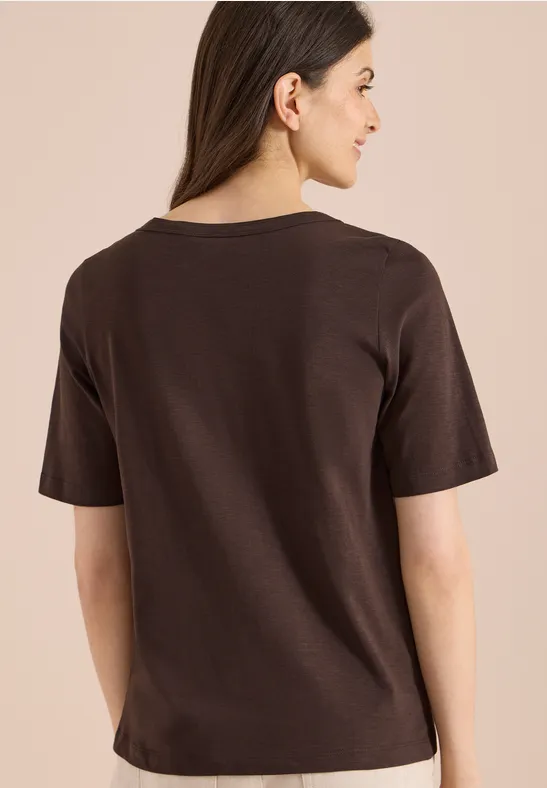 Cecil Damen T-Shirts mit Streifen im 2er-Pack in Multicolour|Braun|Rosa, Gr: 3XL