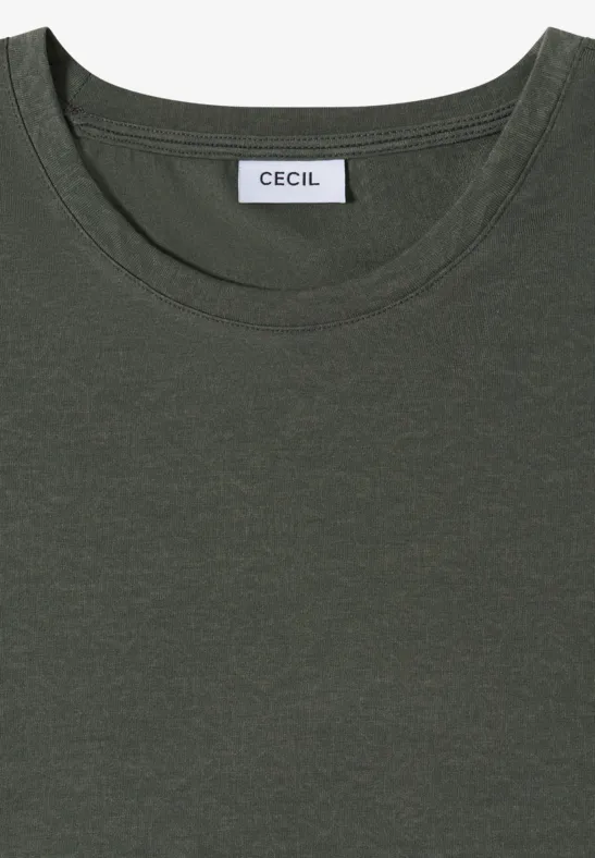 Cecil Damen T-Shirt in Ausbrenner-Optik in Grün, Gr: 3XL