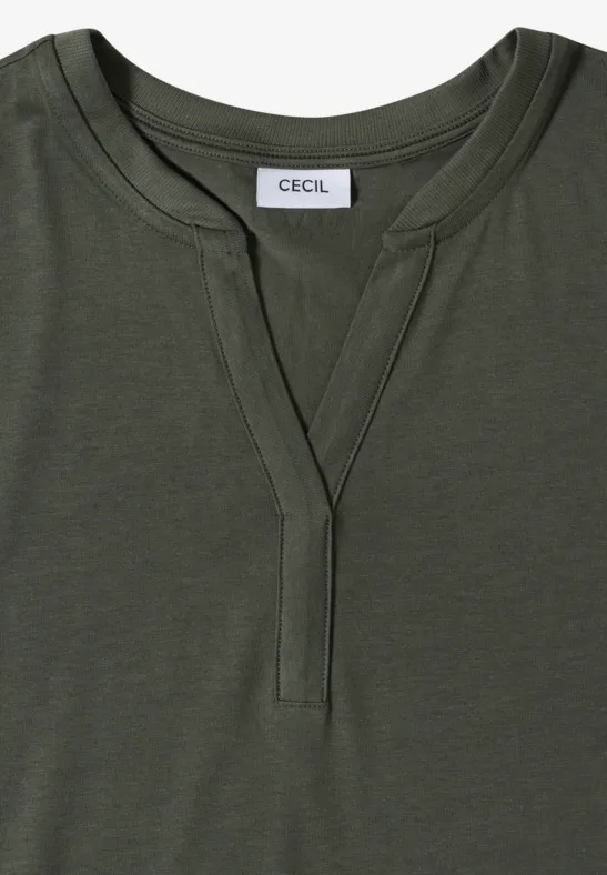 Cecil Damen Kurzarm Shirt im Tunika-Look in Grün, Gr: L