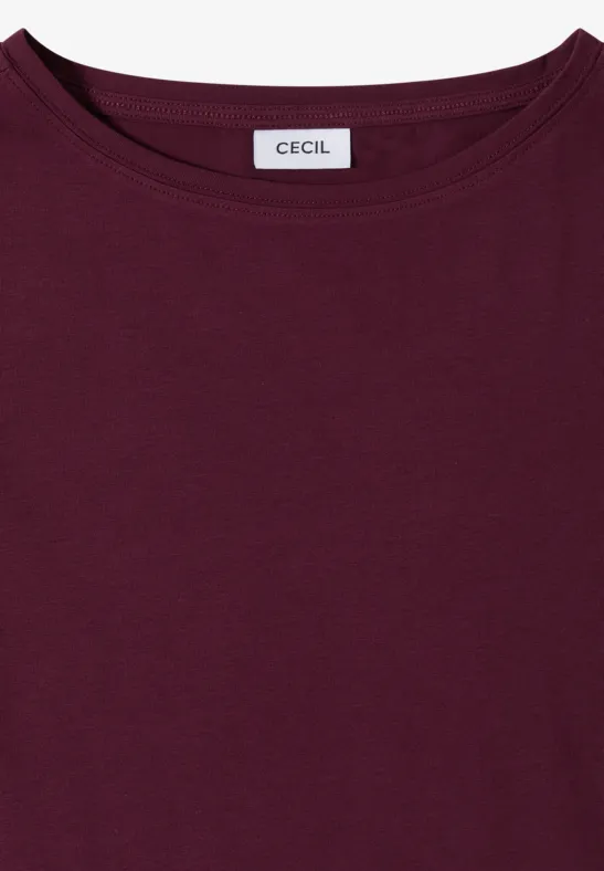 Cecil Damen Basic T-Shirt mit U-Boot-Ausschnitt in Rot, Gr: 3XL