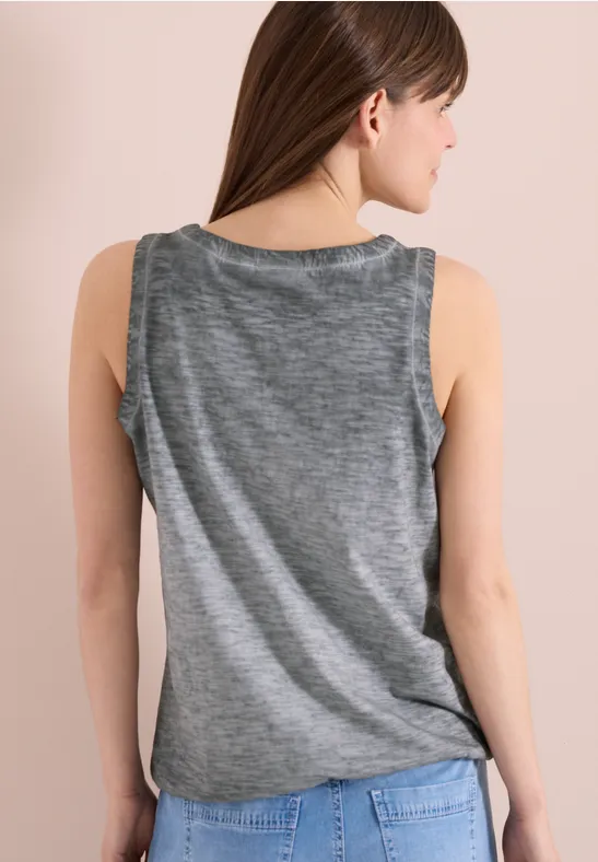 Cecil Damen Top aus Jersey im Garment Dye Look in Grau, Gr: 3XL