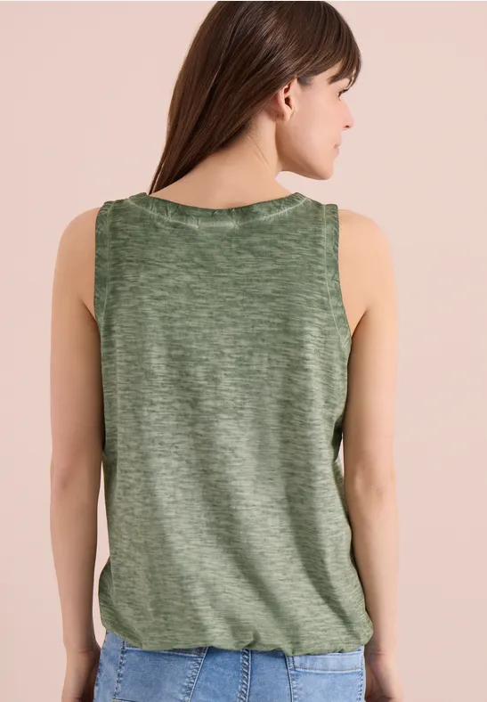 Cecil Damen Top aus Jersey im Garment Dye Look in Grün, Gr: 3XL