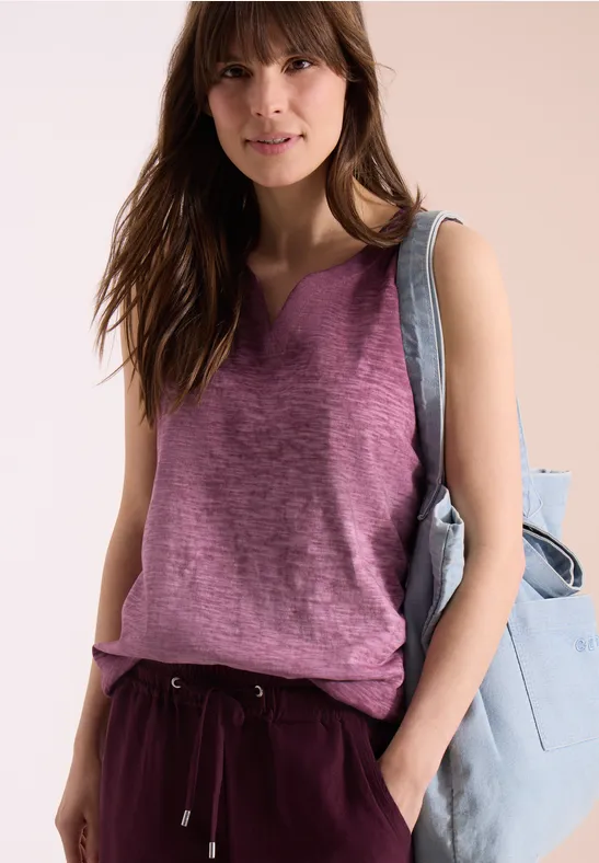 Cecil Damen Top aus Jersey im Garment Dye Look in Rot, Gr: 3XL