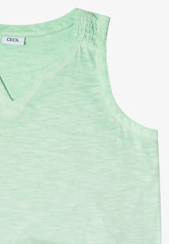 Cecil Damen Top aus Jersey im Garment Dye Look in Grün, Gr: 3XL