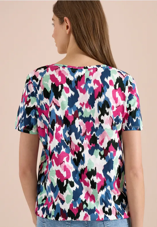 Cecil Damen Shirt mit Split Neck im Tunika-Look in Grün, Gr: 3XL