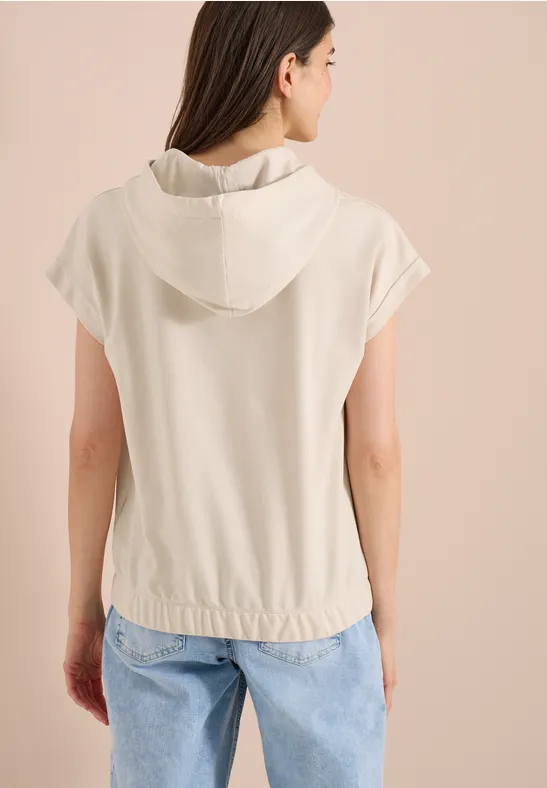 Cecil Damen T-Shirt mit Hoodie und Printdetail in Beige, Gr: L