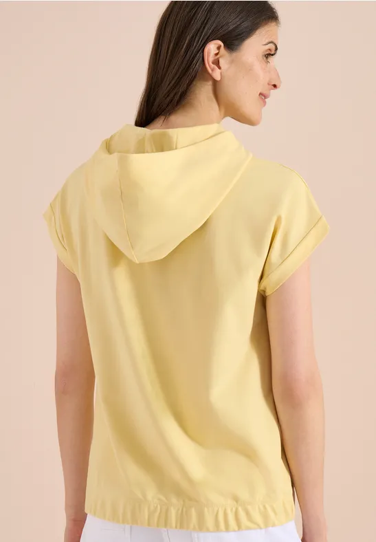 Cecil Damen T-Shirt mit Hoodie und Printdetail in Gelb, Gr: L