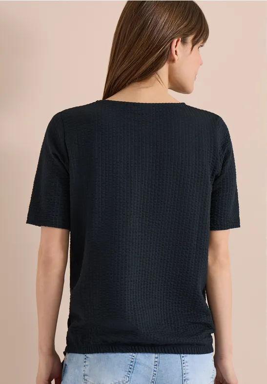 Cecil Damen T-Shirt in Seersucker-Qualität in Grün, Gr: L