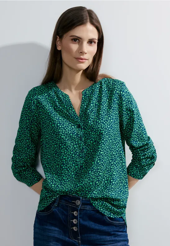 Cecil Damen Minimalmuster Bluse in Grün, Gr: XL