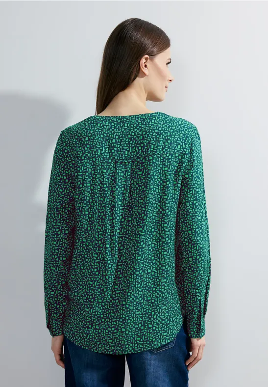 Cecil Damen Minimalmuster Bluse in Grün, Gr: XL