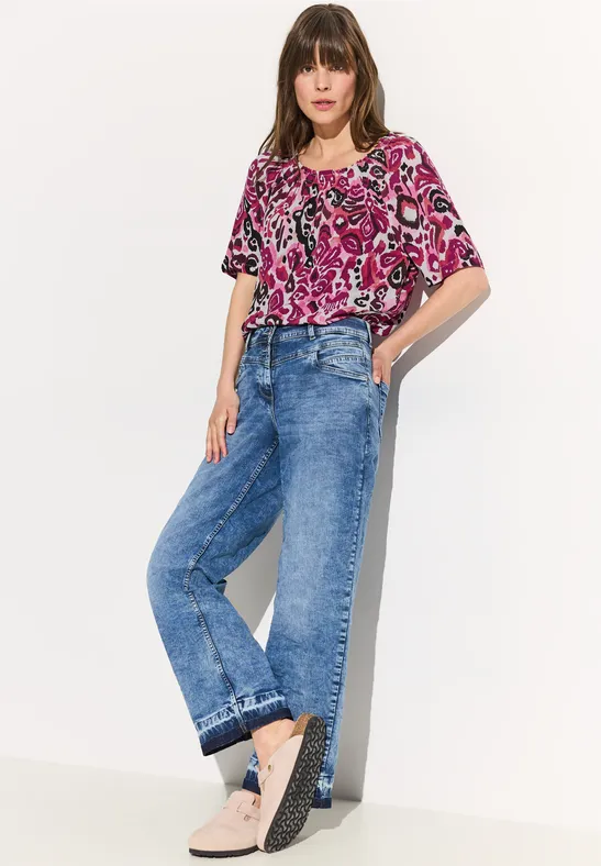 Cecil Damen Print Carmen Bluse in Pink, Gr: M