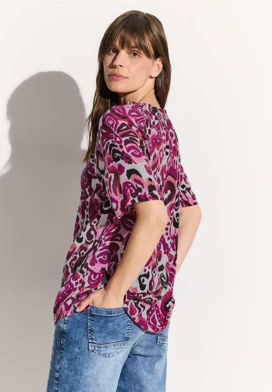 Cecil Damen Print Carmen Bluse in Pink, Gr: M