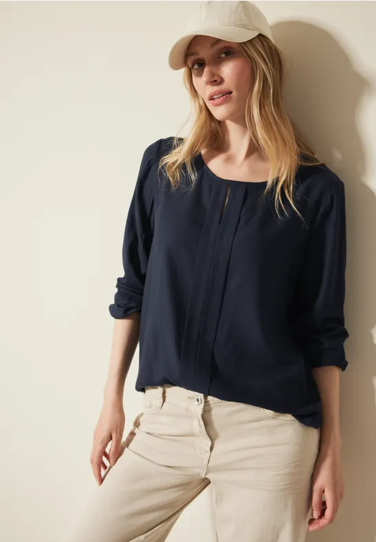 Cecil Damen Materialmix-Bluse in Blau, Gr: S