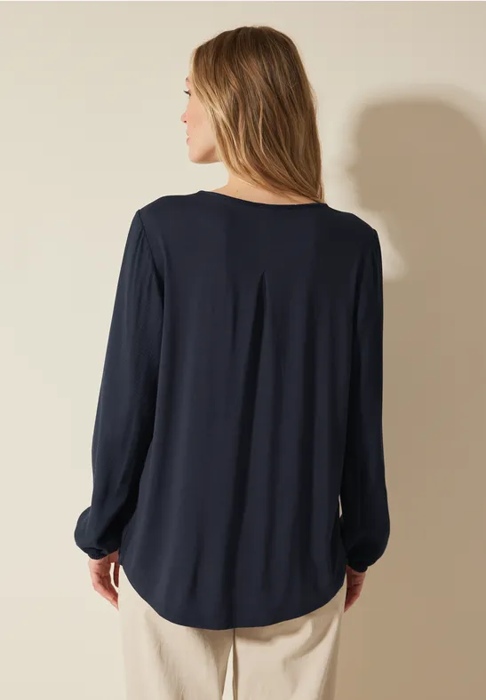 Cecil Damen Materialmix-Bluse in Blau, Gr: S