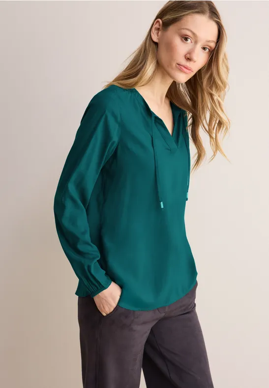 Cecil Damen Bluse in Unifarbe in Grün, Gr: XXL