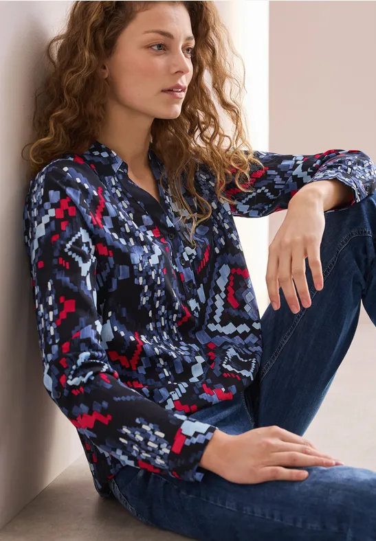 Cecil Damen Bedruckte Tunika in Multicolour|Blau, Gr: L