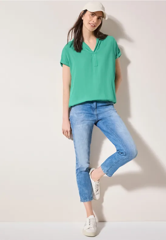 Cecil Damen Bluse in Unifarbe in Grün, Gr: XL
