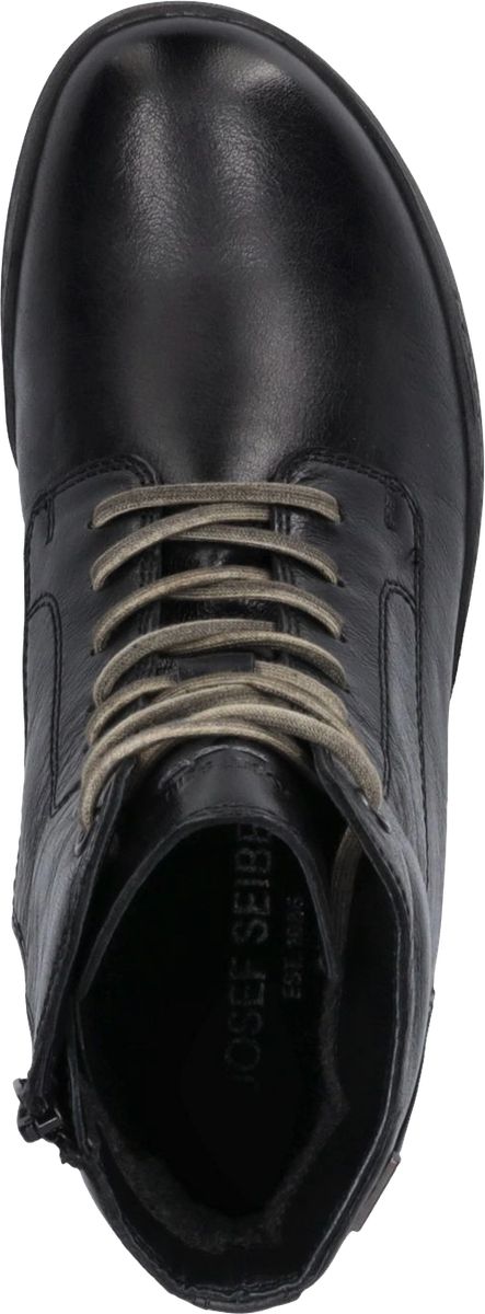 Schwarze Leder-Schnürstiefelette